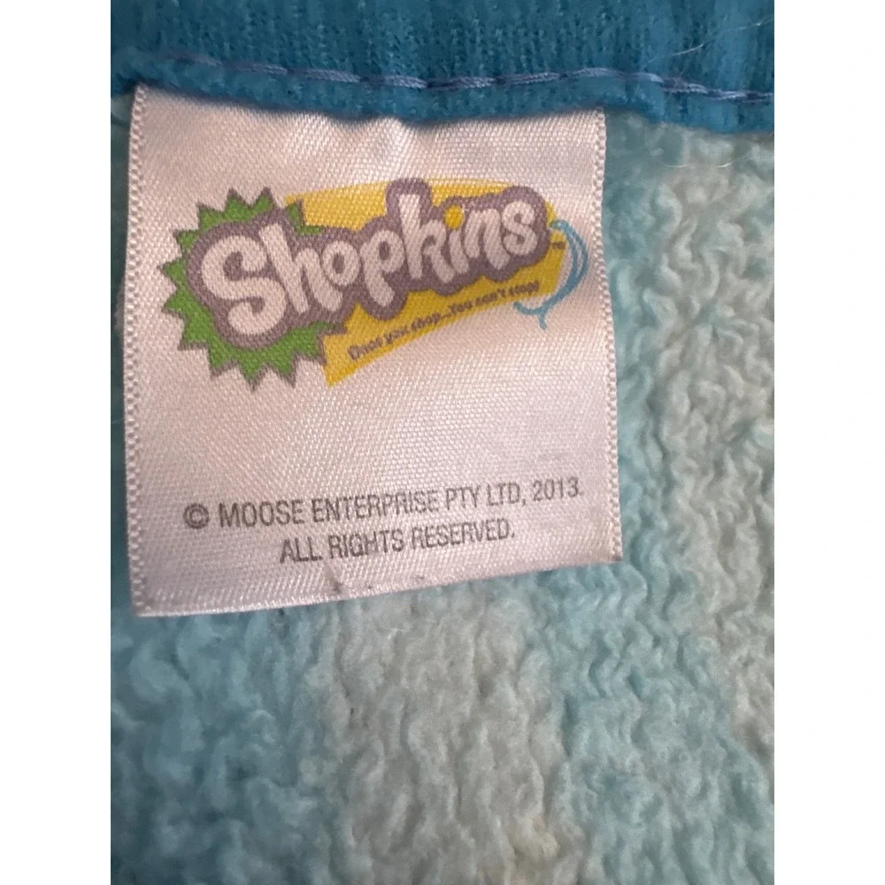 Shopkins Blue Striped Plush Fleece Throw Blanket 45x54 Strawberry Kiss Donut